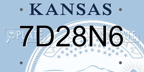 7D28N6 Kansas License Plate