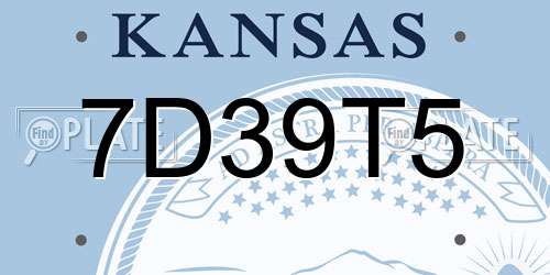 7D39T5 Kansas License Plate