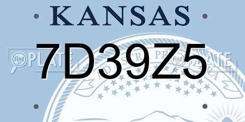 7D39Z5 Kansas License Plate