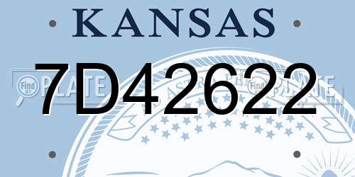 7D42622 Kansas License Plate