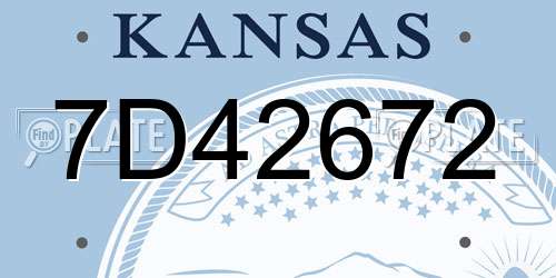 7D42672 Kansas License Plate
