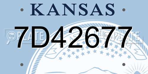 7D42677 Kansas License Plate