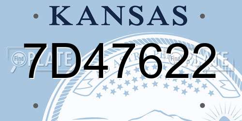 7D47622 Kansas License Plate