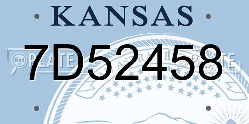 7D52458 Kansas License Plate