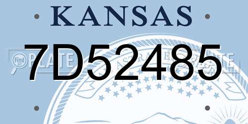 7D52485 Kansas License Plate