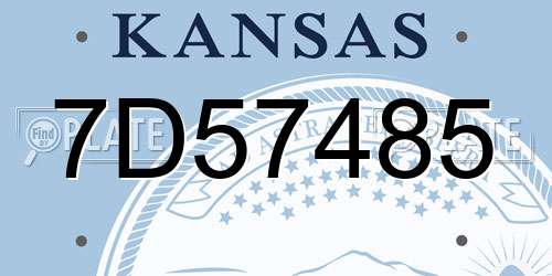 7D57485 Kansas License Plate
