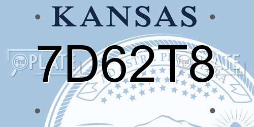 7D62T8 Kansas License Plate
