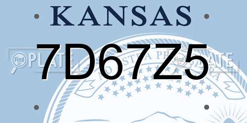 7D67Z5 Kansas License Plate