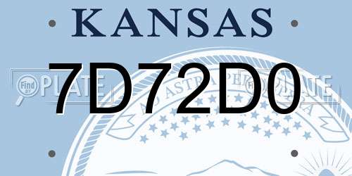 7D72D0 Kansas License Plate