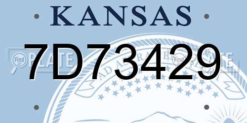 7D73429 Kansas License Plate