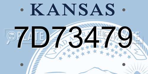 7D73479 Kansas License Plate