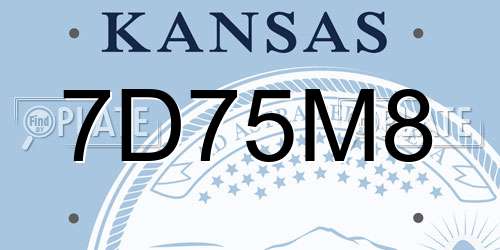 7D75M8 Kansas License Plate