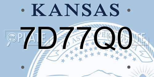 7D77Q0 Kansas License Plate