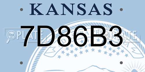 7D86B3 Kansas License Plate