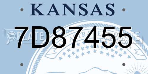 7D87455 Kansas License Plate