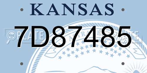 7D87485 Kansas License Plate
