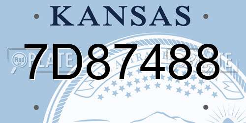 7D87488 Kansas License Plate