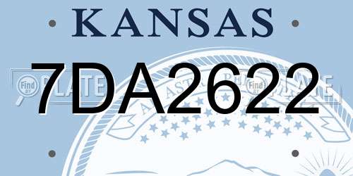 7DA2622 Kansas License Plate