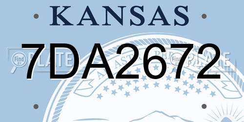 7DA2672 Kansas License Plate