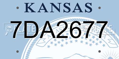 7DA2677 Kansas License Plate