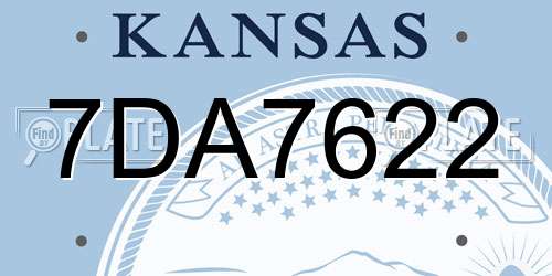 7DA7622 Kansas License Plate