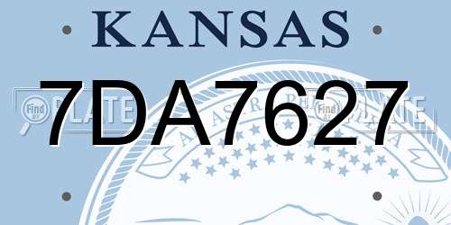 7DA7627 Kansas License Plate
