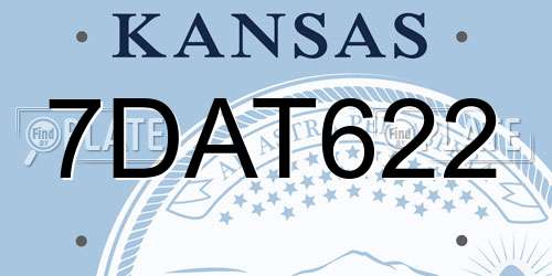 7DAT622 Kansas License Plate