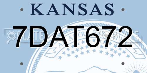 7DAT672 Kansas License Plate