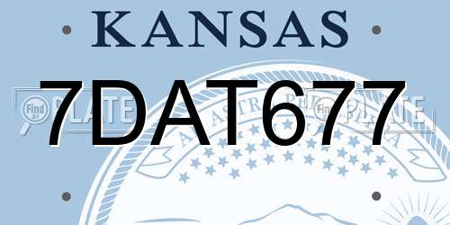 7DAT677 Kansas License Plate