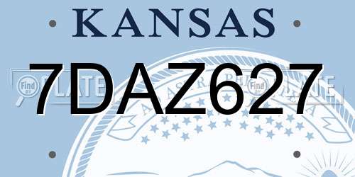 7DAZ627 Kansas License Plate