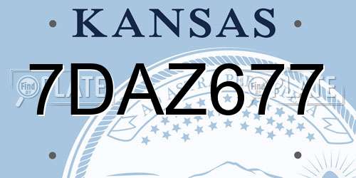7DAZ677 Kansas License Plate