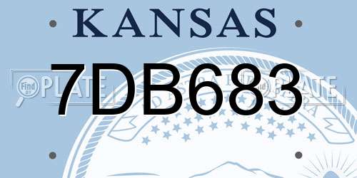 7DB683 Kansas License Plate