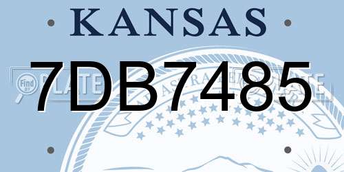 7DB7485 Kansas License Plate