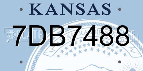 7DB7488 Kansas License Plate