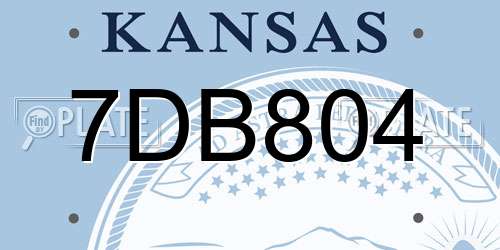 7DB804 Kansas License Plate