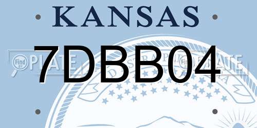 7DBB04 Kansas License Plate