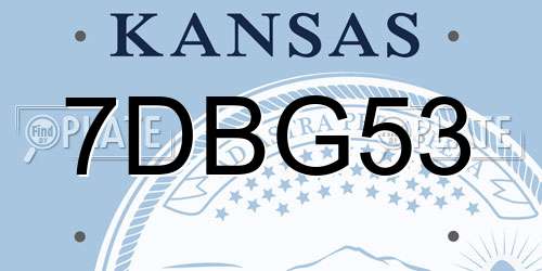 7DBG53 Kansas License Plate