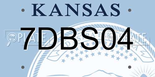 7DBS04 Kansas License Plate