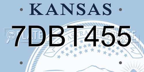 7DBT455 Kansas License Plate