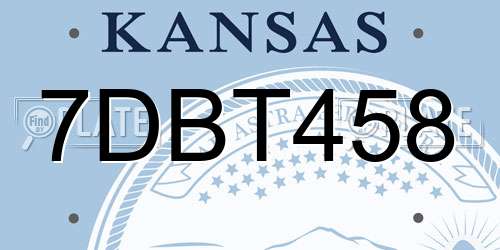 7DBT458 Kansas License Plate