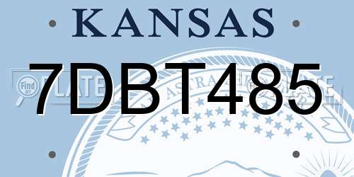 7DBT485 Kansas License Plate