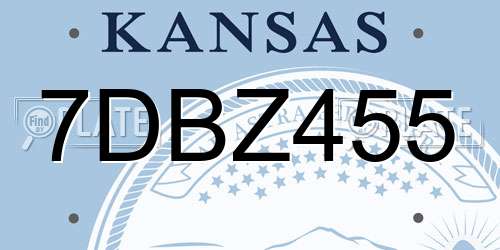 7DBZ455 Kansas License Plate