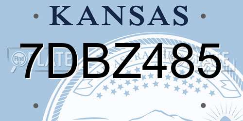 7DBZ485 Kansas License Plate