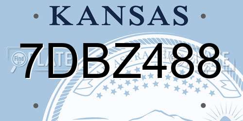 7DBZ488 Kansas License Plate