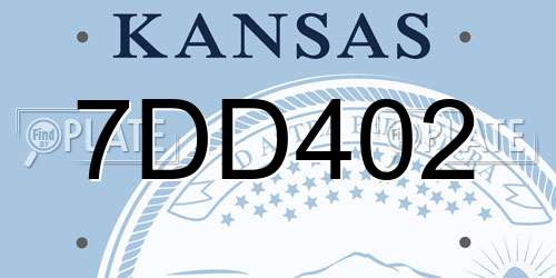 7DD402 Kansas License Plate