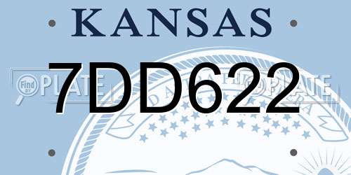 7DD622 Kansas License Plate