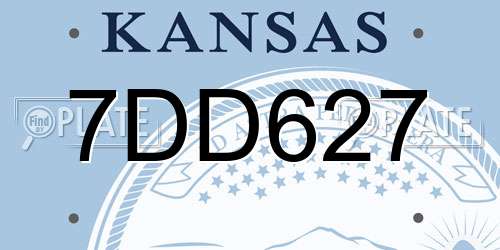 7DD627 Kansas License Plate
