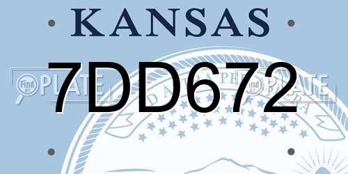 7DD672 Kansas License Plate