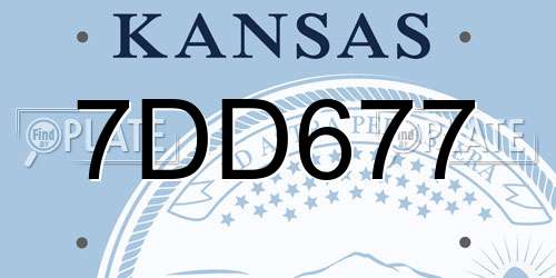 7DD677 Kansas License Plate