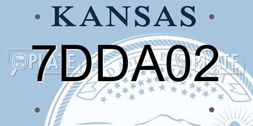 7DDA02 Kansas License Plate